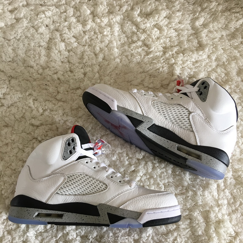 Authentic Air Jordan 5 White Cement